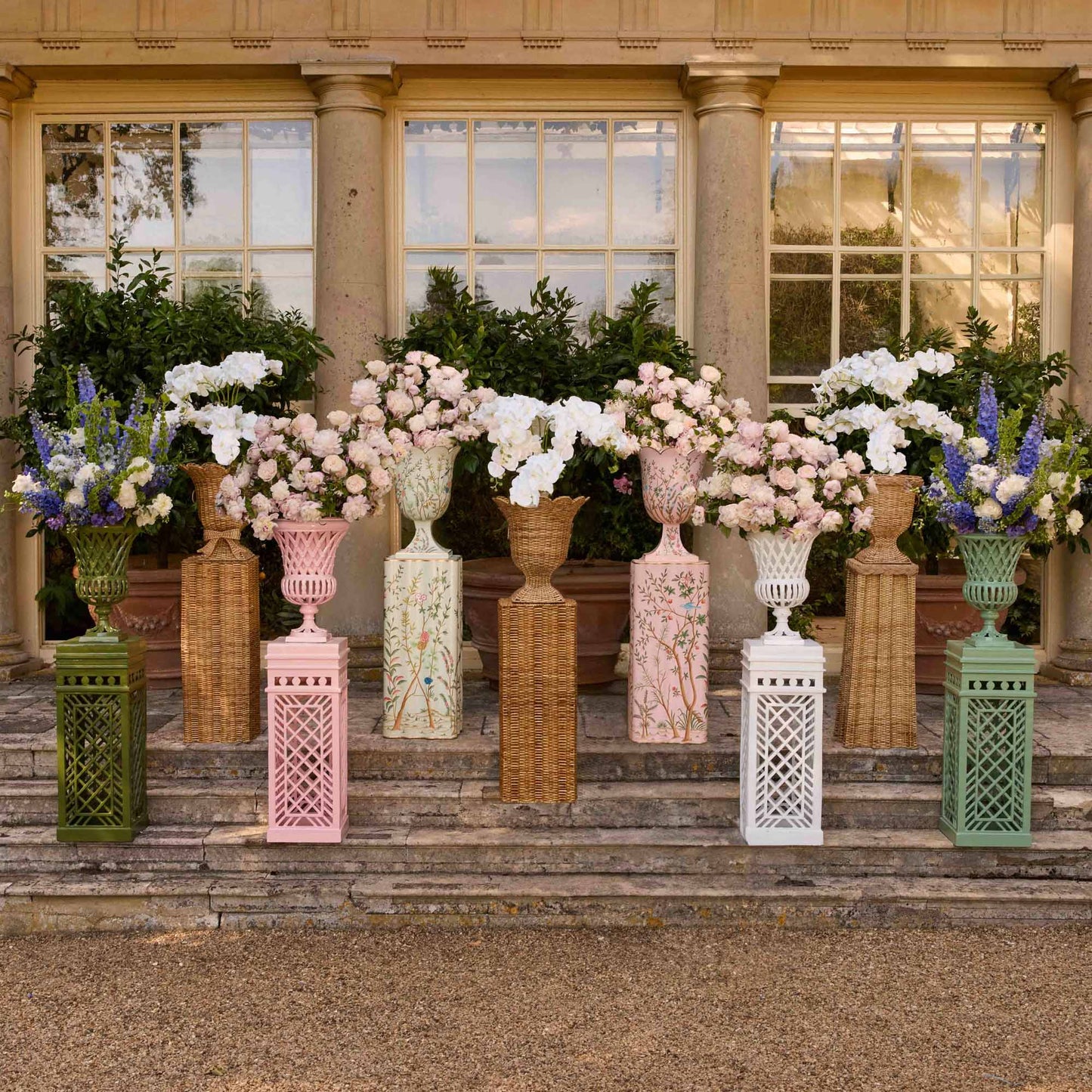 Pink Chinoiserie Tole Urn