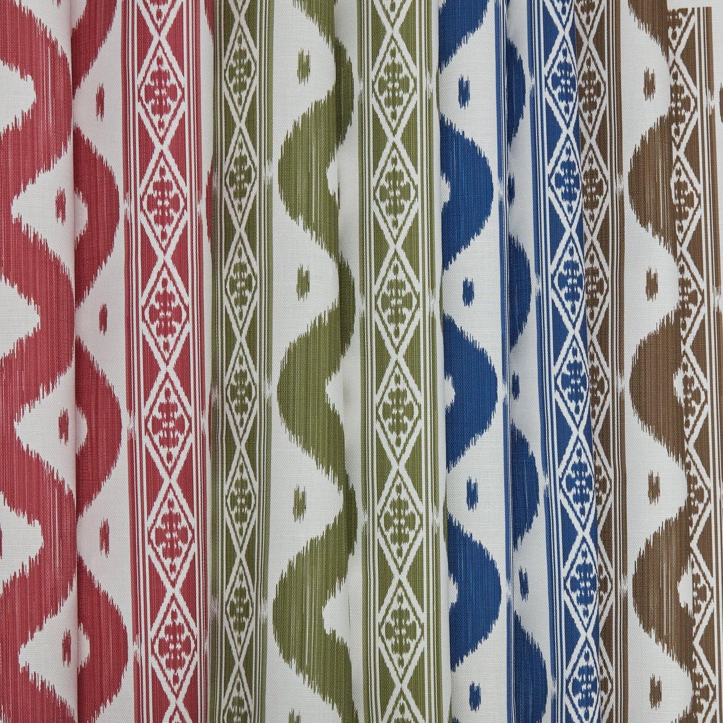 Chestnut Brown Ikat Stripe Fabric