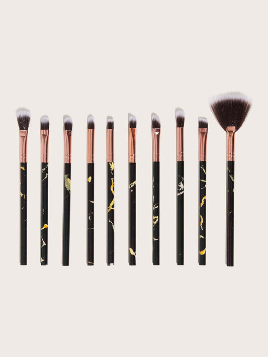 10pcs Marble Duo-fiber Eye Brush Set