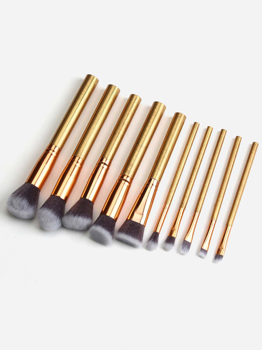 10pcs Duo-fiber Makeup Brush Set