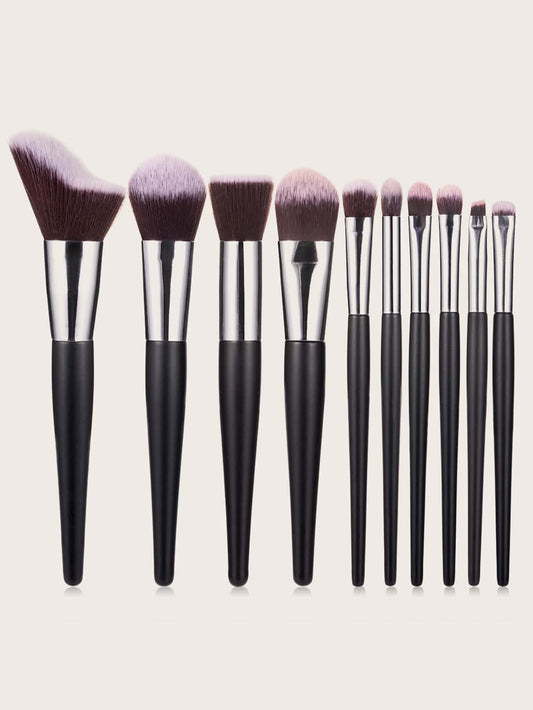 10pcs Duo-fiber Makeup Brush Set