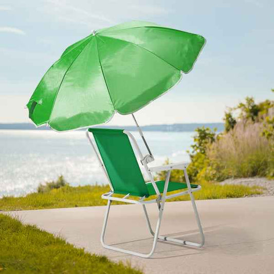 Folding Beach Chair with Detachable Umbrella – Lightweight, 265 lb. Capacity