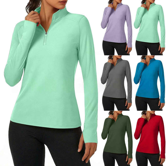 Women's Slim-Fit Ice Silk Zip Jacket – Lightweight Cool-Touch Active Jacket