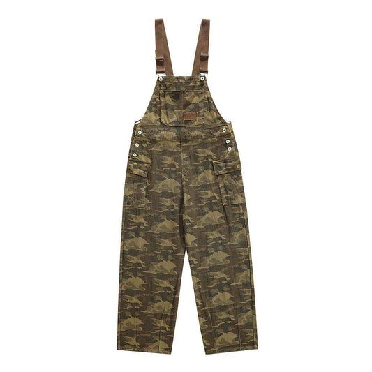 Men's Camouflage Denim Bib Overalls – Workwear Casual Outdoor Overalls