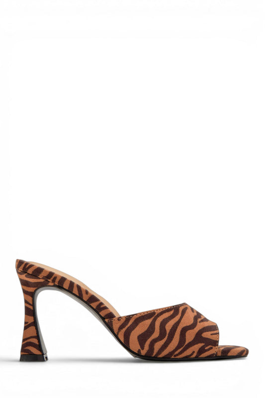 Adriana Single Sole Mule - Tan Zebra