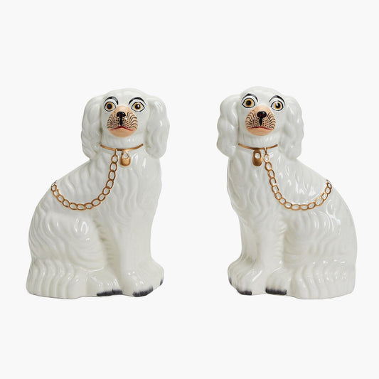 White Staffordshire Dogs (Pair)