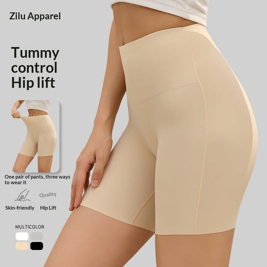 Women's High-Waist Seamless Ice Silk Safety Shorts – 4 Colors