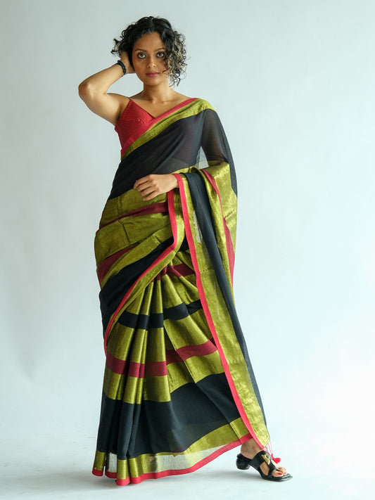 Black Woven Design Saree
