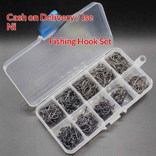 Alloy Fishhook Set with Eye – Sizes 3–12, Boxed (100 to 2000 Pieces)