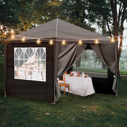 10x10ft Outdoor Party Tent Canopy – Waterproof PE Cloth & Powder-Coated Steel Frame for Weddings, BBQs & Events