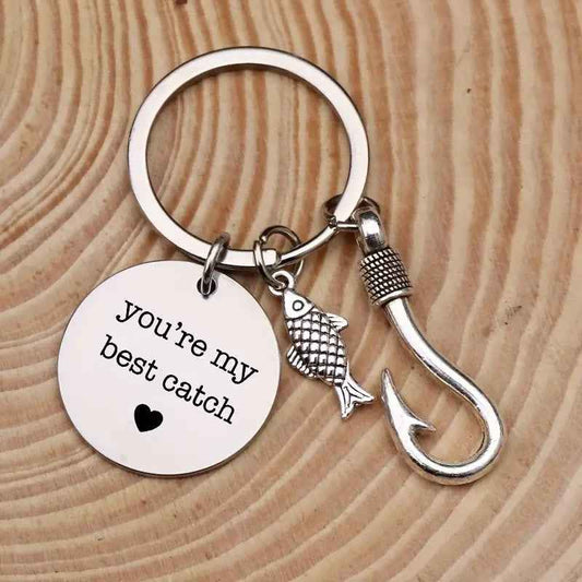 Fish Hook Carabiner Keychains — Set of 4