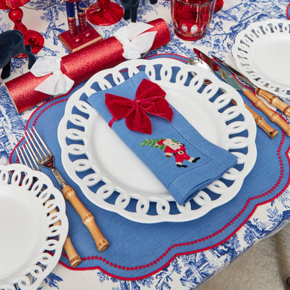 Blue & Red Eloise Placemats & Father Christmas Napkins (Set of 4)