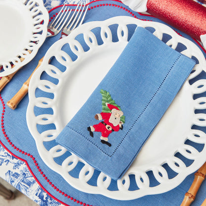 Blue & Red Eloise Placemats & Father Christmas Napkins (Set of 4)