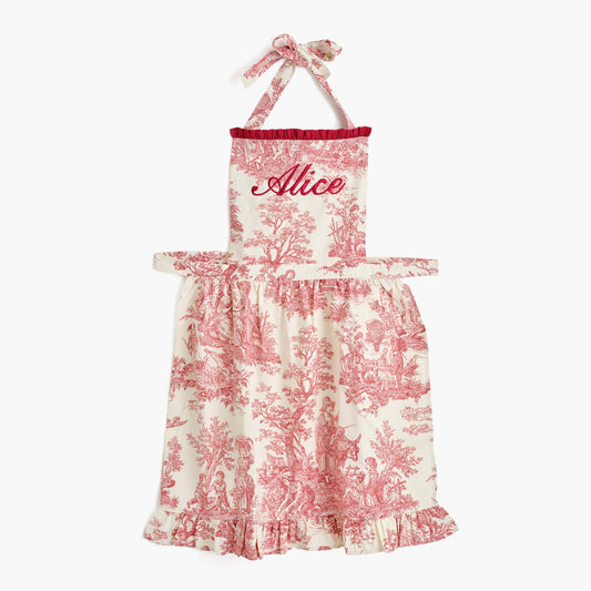 Claudette Frilled Toile Apron