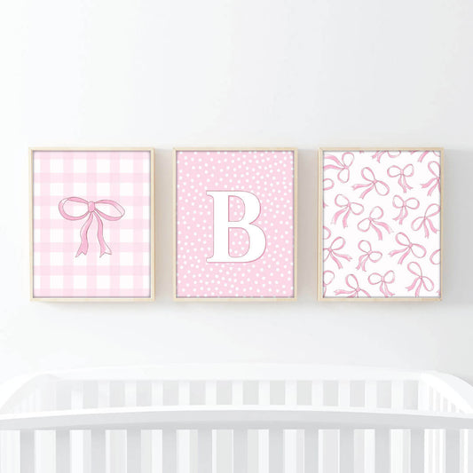Blushing Bows Bundled Digital Nursery Art