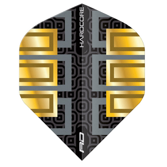 RED DRAGON - Hardcore Premium Metallic Block Flights - Black and Gold