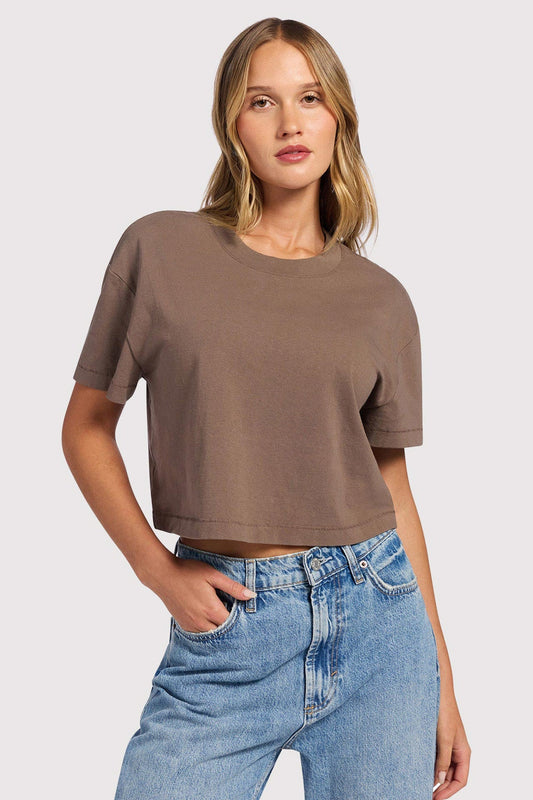 Vintage Cotton Cropped Tee | Mocha