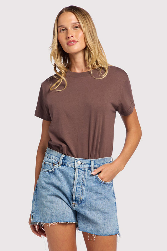 Soft Cotton Everyday T-Shirt Bodysuit | Coffee