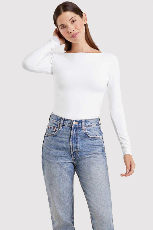 Open Back Bodysuit | White