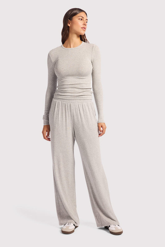 Slinky Rib Lounge Pant | Heather Grey
