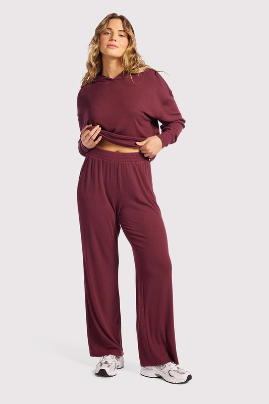 Slinky Rib Lounge Pant | Merlot