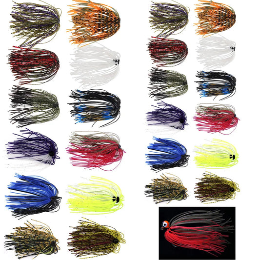 Silicone Jig Skirts for Spinnerbaits & Buzzbaits – 50-Strand, 12 Colors, 24 or 48 Pieces