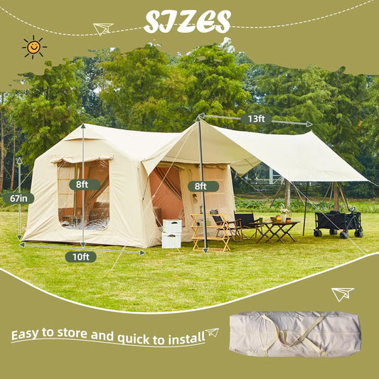 Custom Heavy Duty Portable Oxford Cloth Inflatable Camping Tent Waterproof Outdoor Air Pole Tent with Air Pump