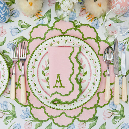 Pink & Green Lily Napkins (Set of 4)