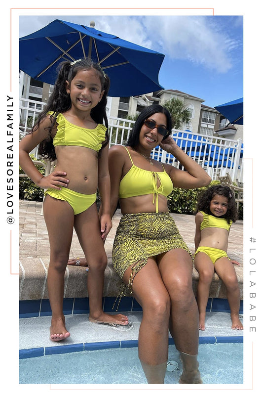 Mini Dulce Paraiso Kids Two Piece Swim Set - Yellow