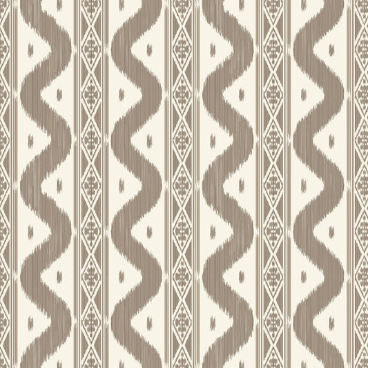 Putty Ikat Stripe Wallpaper