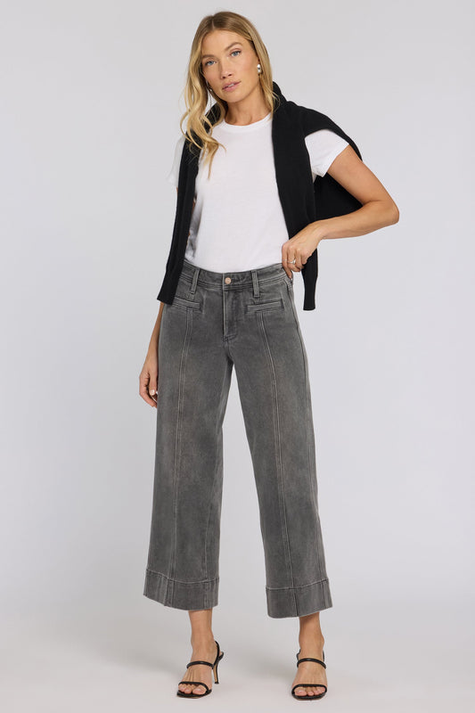 Teresa Wide Leg Ankle Jeans - Dusty Ash