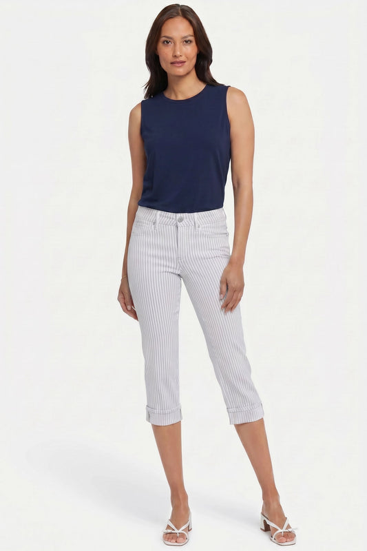 Marilyn Straight Crop Jeans - Palencia Stripe