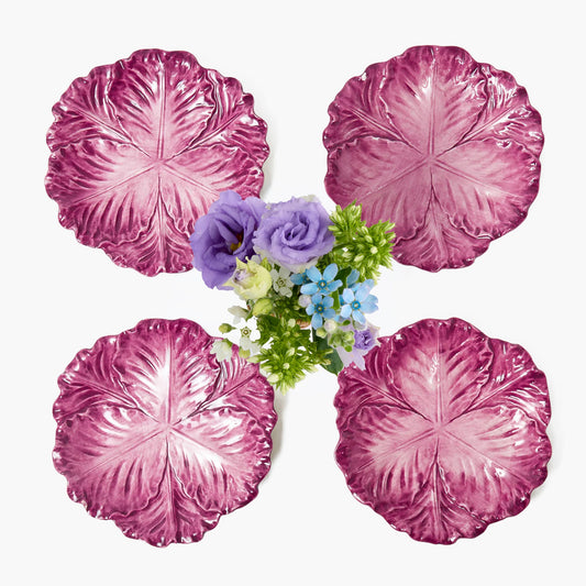 Aubergine Serena Cabbage Starter Plates (Set of 4)