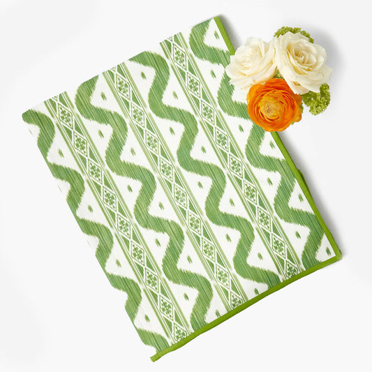 Green Ikat Tablecloth