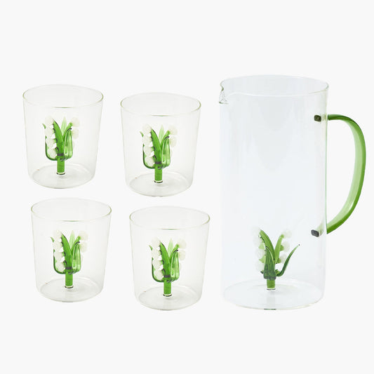 Lily of the Valley Jug & Glasses (Set of 4)