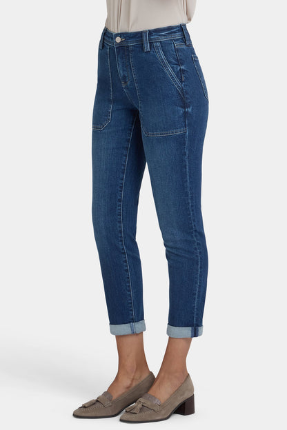 Margot Girlfriend Jeans In Petite - Vintage Lapis