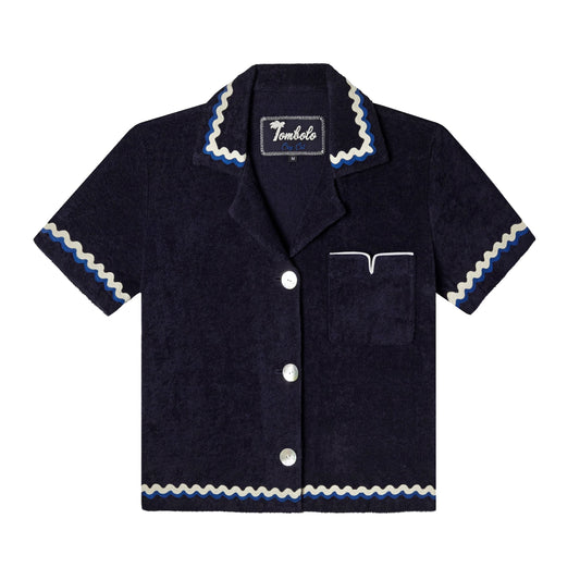 'Rick Rack' Cabana ~ Crop Cut (Midnight Blue)
