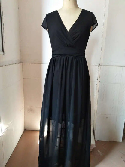 Elegant bodycon sexy Women's dress for women 2022 summer short sleeve chiffon boho party dresses woman robe femme ladies