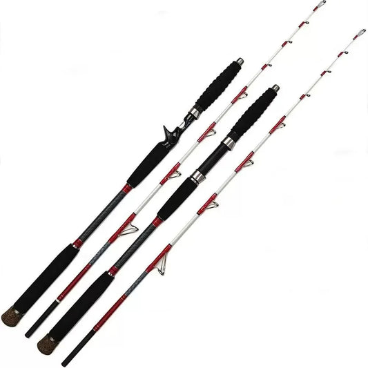 2-Piece Carbon Fiber Boat Fishing Rod – 1.6m, Casting & Spinning, Saltwater Offshore