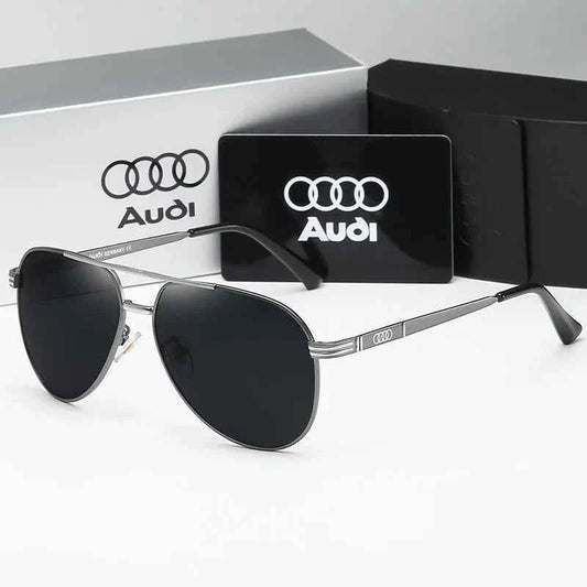 Audi UV400 Polarized AntiGlare Retro Flight Sunglasses Glasses for Motorcycle Classic FrogEye Outdoor Glasses Men Women 558