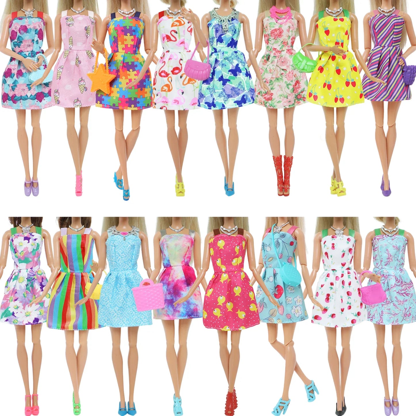 Random Doll Accessories Mini Dress Shoes Boots for 11.5'' Doll 30cm Handbags Crowns Hangers Glasses Doll Outfit Clothes Kids Toy