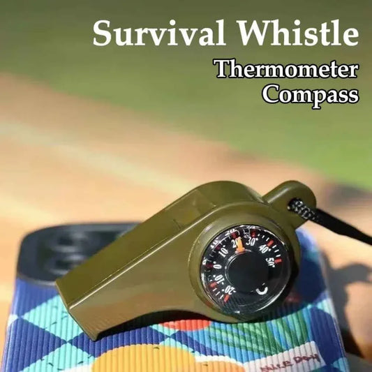 3-in-1 Outdoor Emergency Whistle with Compass & Thermometer
