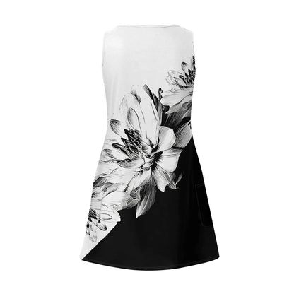 Dresses For Women 2024 Fashion Women'S Casual Print Summer Bohemian Beach Dress With Pockets V Neck Tank Dress Formal Dresses