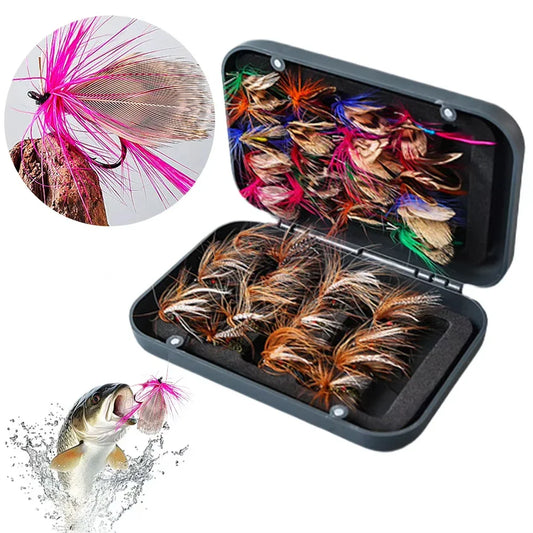 Artificial Fly & Insect Fishing Lure Set – 41 or 65 Pieces for Trout & Sea Bass