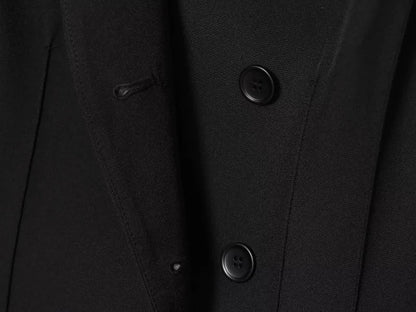 ETJ 2025 women's new fashion design three-dimensional cut high collar slim suit jacket & matching casual trousers
