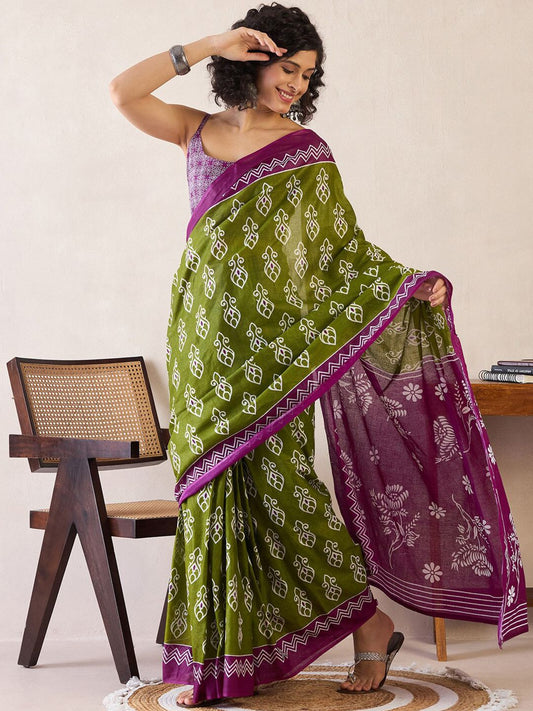 Bagh Poly Cotton Ready to Wear Bagh Sarees