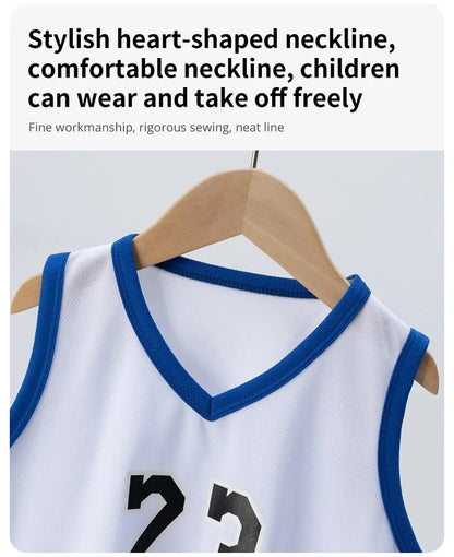 2/4Pcs Summer Children's Quick-drying Sports Suit Boys Casual Ball Sleeveless T-shirt Girls Joker Mixed Color Combination Shorts