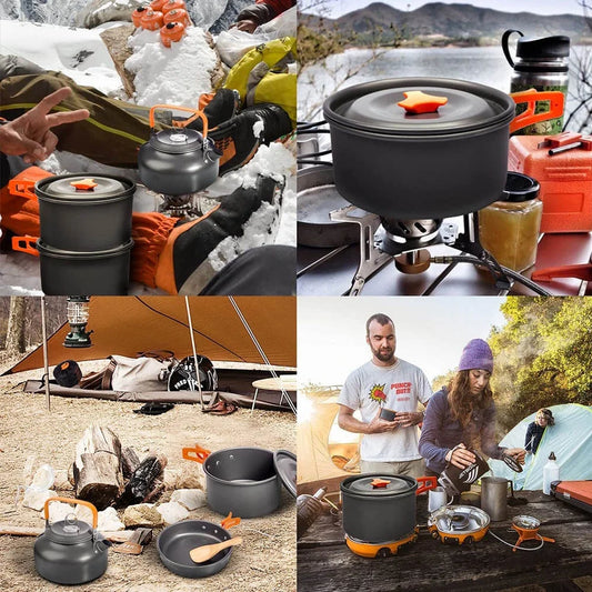 Aluminum Camping Cooking Set – Nonstick, Lightweight, Serves 2–3, 2 Package Options