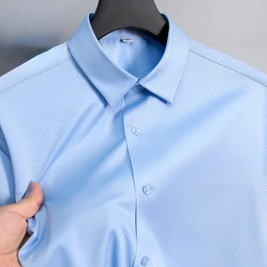 Slim Fit Anti-Wrinkle Men's Dress Shirt - Perfect for Any Occasion, Sizes S-6XL