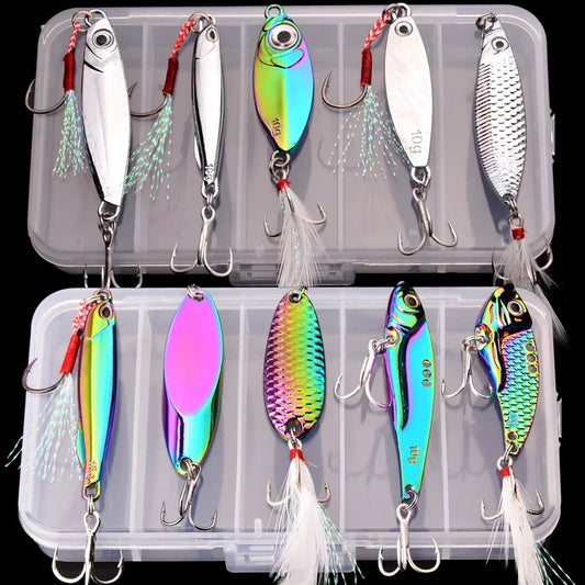 5pcs Metal VIB Wobbler Fishing Lure Set – 3g/10g/15g Sinking Hard Bait for Sea & Freshwater Fishing